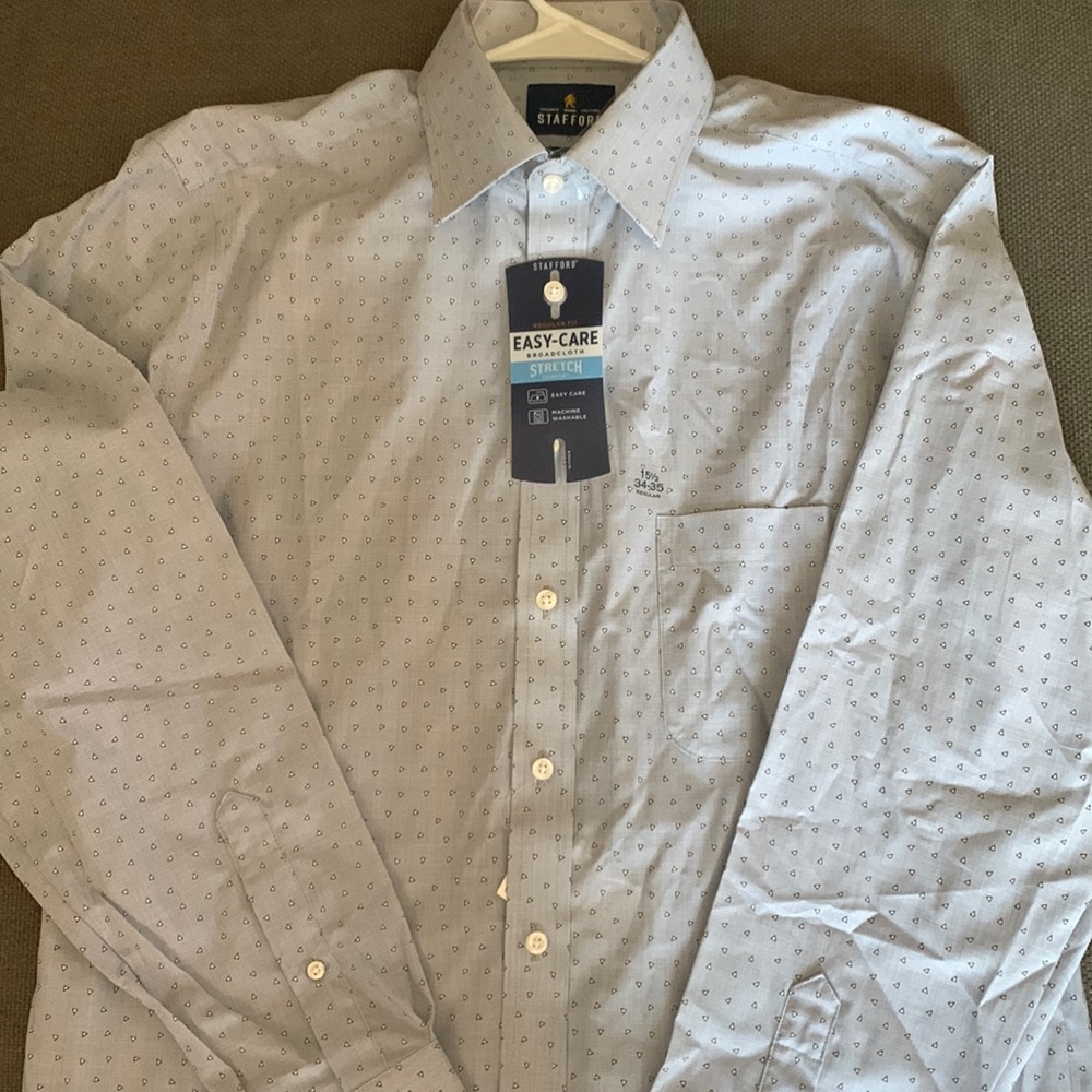 Blue button up with triangles